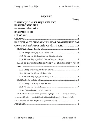 Luận văn tốt nghiệp kế toán bán hàng và xác định kết quả bán hàng tại công ty cổ phần hóa chất và vật tư khkt