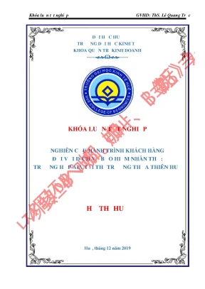 Khóa luận tốt nghiệp nghiên cứu hành trình khách hàng đối với dịch vụ bảo hiểm nhân thọ trường hợp aia tại thị trường thừa thiên huế