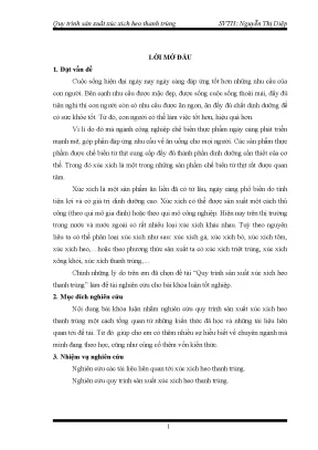 Khóa luận tốt nghiệp quy trình sản xuất xúc xích heo thanh trùng