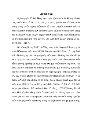 Luận văn phương hướng và những giải pháp để phát triển kinh tế htx nông nghiệp