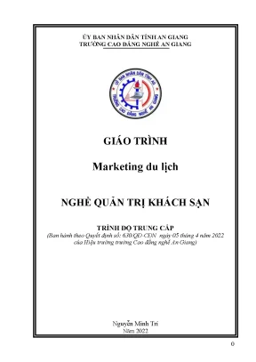 Giáo trình marketing du lịch nghề quản trị khách sạn trình độ trung cấp