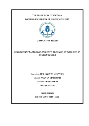 1211 determinant factors of students decisions on choosing an english center bachelor luận văn tcnh nguyễn bình minh supervisor nguyễn văn thụy tp hcm đ