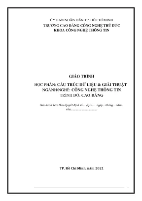 Giáo trình cấu trúc dữ liệu và giải thuật dành cho bậc cao đẳng ngành công nghệ thông tin