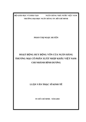 0973 hoạt động huy động vốn của nhtm cp xuất nhập khẩu việt nam chi nhánh bình dương luận văn thạc sĩ tcnh phan thị ngọc huyền ngô hướng tp hcm đh nh h