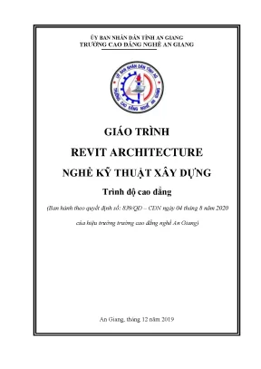Giáo trình revit architecture nghề kỹ thuật xây dựng trình độ cao đẳng