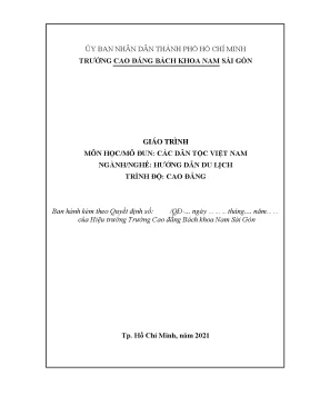 Giáo trình các dân tộc việt nam nghề hướng dẫn du lịch cao đẳng