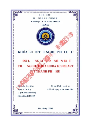 Đo lường mức độ nhận biết thương hiệu bia huda ice blast tại thành phố huế