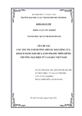 Các yếu tố ảnh hưởng đến sự hài lòng của khách hàng khi mua sắm online trên kênh thương mại điện tử lazada việt nam