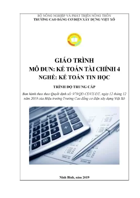 Giáo trình kế toán tài chính 4 nghề kế toán tin học trung cấp