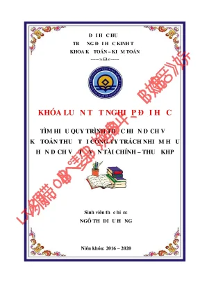 Khóa luận tốt nghiệp tìm hiểu quy trình thực hiện dịch vụ kế toán thuế tại công ty tnhh dịch vụ tư vấn tài chính thuế khp
