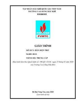 Giáo trình hàn điện trở nghề hàn trình độ trung cấp trường cao đẳng dầu khí năm 2020