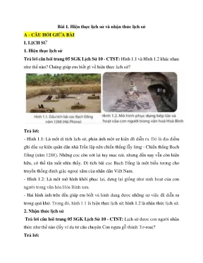 Giải sgk lịch sử 10 chân trời sáng tạo full