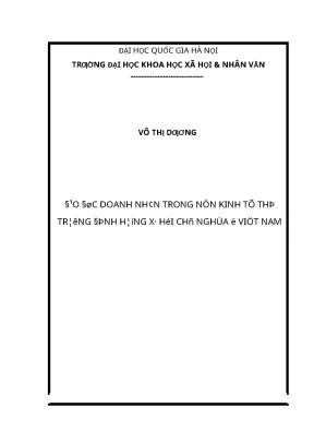 Luận văn đạo đức doanh nhân trong nền kinh tế thị trường định hướng xã hội chủ nghĩa ở việt nam