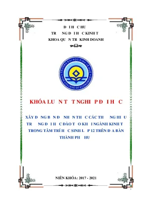 Khóa luận tốt nghiệp xây dựng bản đồ nhận thức các thương hiệu trường đại học đào tạo khối ngành kinh tế trong tâm trí học sinh lớp 12 trên địa bàn thành phố huế