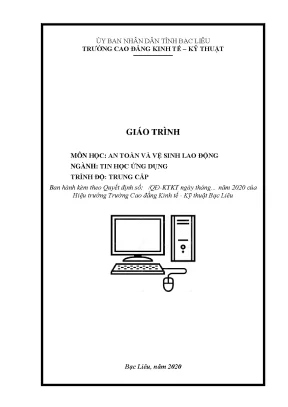 Giáo trình an toàn và vệ sinh lao động nghề tin học ứng dụng trình độ trung cấp
