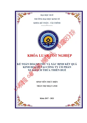 Kế toán doanh thu và xác định kết quả kinh doanh tại công ty cổ phần xe khách thừa thiên huế