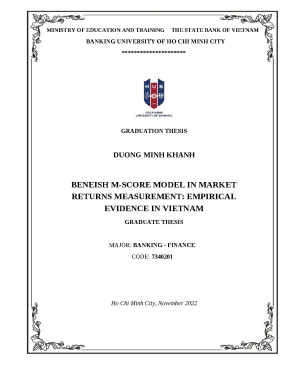 Khóa luận tốt nghiệp benenish m score model in market returns measurement empirical evidence in vietnam