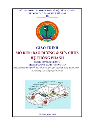 Giáo trình bảo dưỡng và sửa chữa hệ thống phanh nghề công nghệ ô tô cđtc