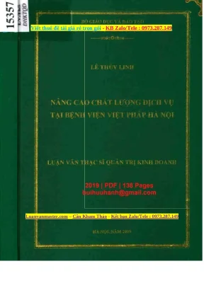 Luận văn nâng cao chất lượng dịch vụ tại bệnh viện việt pháp hà nội