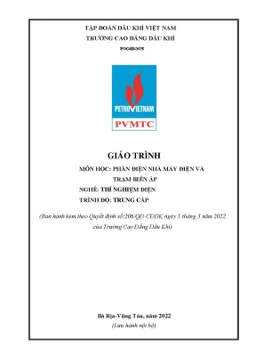 Giáo trình phần điện nhà máy điện và trạm biến áp nghề thí nghiệm điện trung cấp