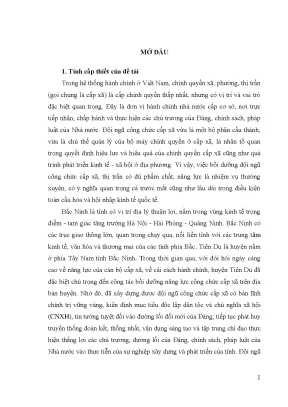 Luận văn bồi dưỡng công chức cấp xã tại huyện tiên du tỉnh bắc ninh