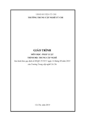 Giáo trình pháp luật trình độ trung cấp nghề