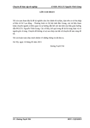 Luận văn tốt nghiệp quản trị nguồn nhân lực tại sở lao động thương binh và xã hội tỉnh bắc giang