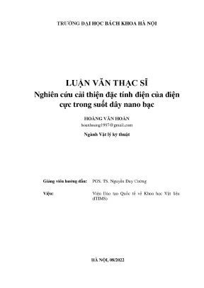 Nghiên cứu cải thiện đặc tính điện của điện cực trong suốt dây nano bạc