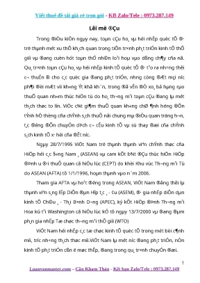 Khóa luận thuế quan thuế nk việt nam trong quá trình hội nhập afta