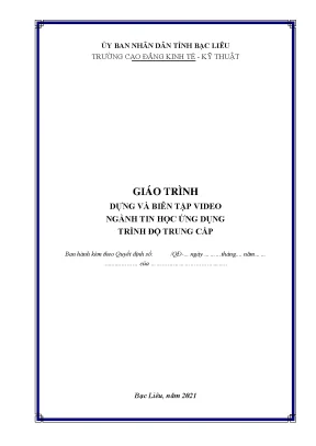 Giáo trình dựng và biên tập video nghề tin học ứng dụng trình độ trung cấp