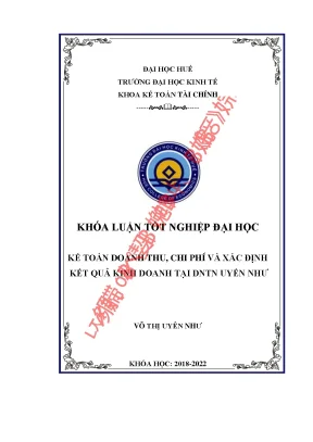 Kế toán doanh thu chi phí và xác định kết quả kinh doanh tại dntn uyển như