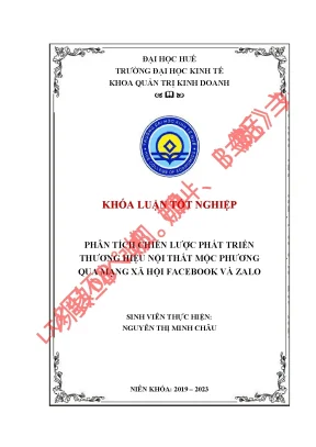 Phân tích chiến lược hát triển thương hiệu nội thất mộc phương qua mạng xã hội facebook và zalo