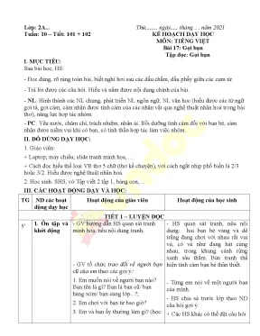 Giáo án lớp 2 tuần 10 sách kết nối tri thức vndoc com