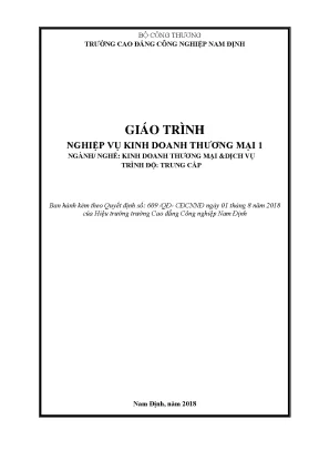 Giáo trình nghiệp vụ kinh doanh thương mại 1
