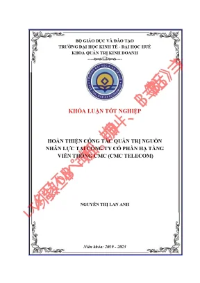 Hoàn thiện công tác quản trị nguồn nhân lực tại công ty cổ phần hạ tầng viễn thông cmc telecom