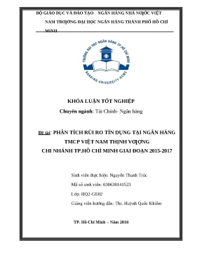 0540 phân tích rủi ro tín dụng tại nh tmcp việt nam thịnh vượng chí nhánh tp hcm giai đoạn 2015 2017 luận văn thạc sĩ tcnh nguyễn thanh trúc tp hcm đh