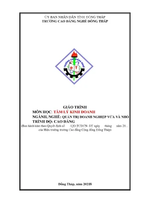 Giáo trình tâm lý kinh doanh nghề quản trị doanh nghiệp vừa và nhỏ cao đẳng