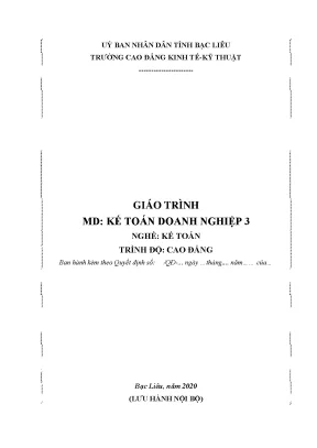 Giáo trình mô đun kế toán doanh nghiệp 3 nghề kế toán trình độ cao đẳng