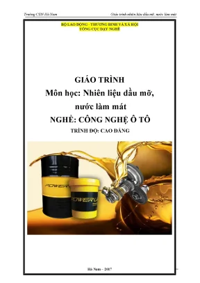 Giáo trình nhiên liệu dầu mỡ nước làm mát nghề công nghệ ô tô cao đẳng