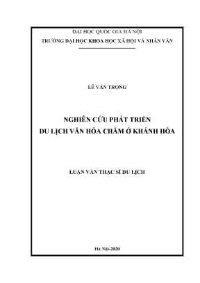 Luận văn thạc sĩ nghiên cứu phát triển du lịch văn hóa chăm ở khánh hòa