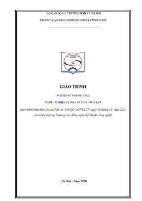 Giáo trình nghiệp vụ thanh toán nghề nghiệp vụ nhà hàng khách sạn trung cấp