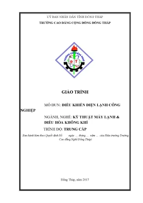 Giáo trình điều khiển điện lạnh công nghiệp nghề kỹ thuật máy lạnh và điều hòa không khí trung cấp