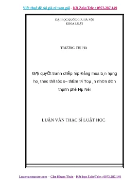Luận văn giải quyết tranh chấp hợp đồng mua bán hàng hóa theo thủ tục sơ thẩm tại tòa án nhân dân thành phố hà nội