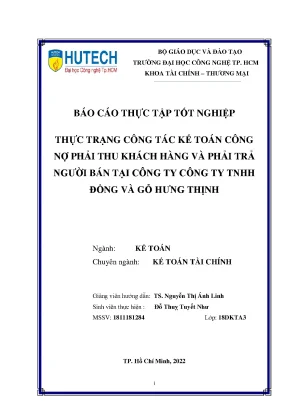 Thực trạng công tác kế toán công nợ phải thu khách hàng và phải trả người bán tại công ty tnhh đồng và gỗ hưng thịnh