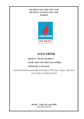 Giáo trình trang bị điện 2 nghề bảo trì thiết bị cơ điện cao đẳng