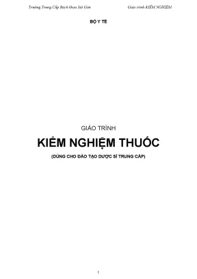 Giáo trình kiểm nghiệm thuốc