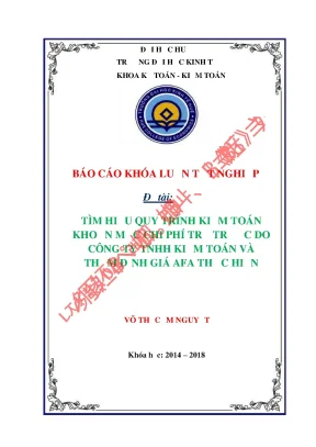 Khóa luận tốt nghiệp tìm hiểu quy trình kiểm toán khoản mục chi phí trả trước do công ty tnhh kiểm toán và thẩm định giá afa thực hiện