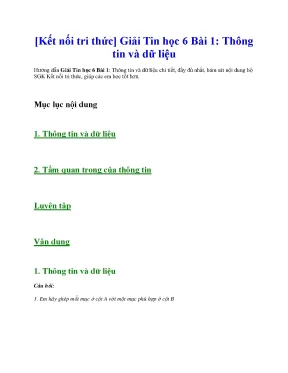 Giải tin học 6 kết nối tri thức full