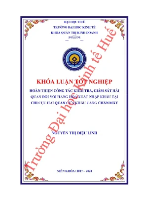 Hoàn thiện công tác kiểm tra giám sát hải quan đối với hàng hóa xuất nhập khẩu tại chi cục hải quan cửa khẩu cảng chân mây