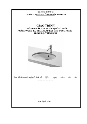 Giáo trình lắp đặt thiết bị dùng nước